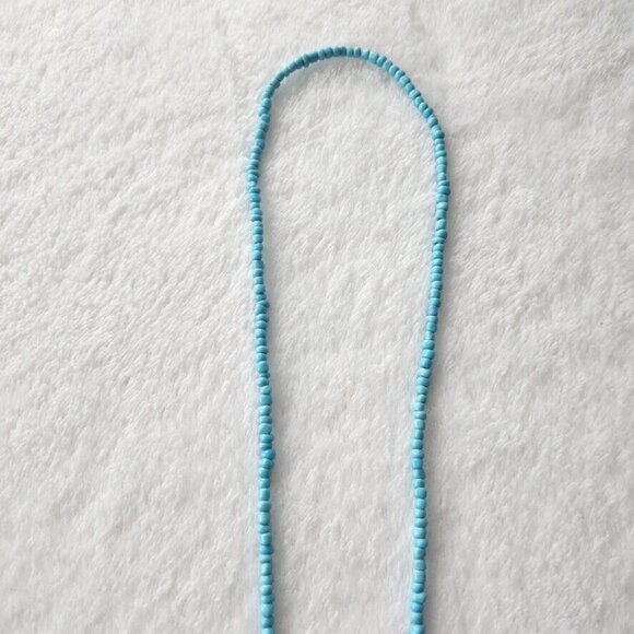 Vintage Turquoise Beaded Necklace Blue Howlite Stone Boho Hippie Witchy Jewelry‎ - Picture 11 of 15